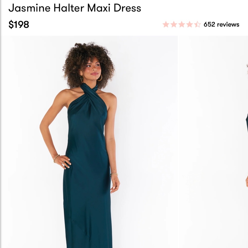 Show Me Your Mumu Jasmine Maxi in Deep Emerald Luxe Satin size XS